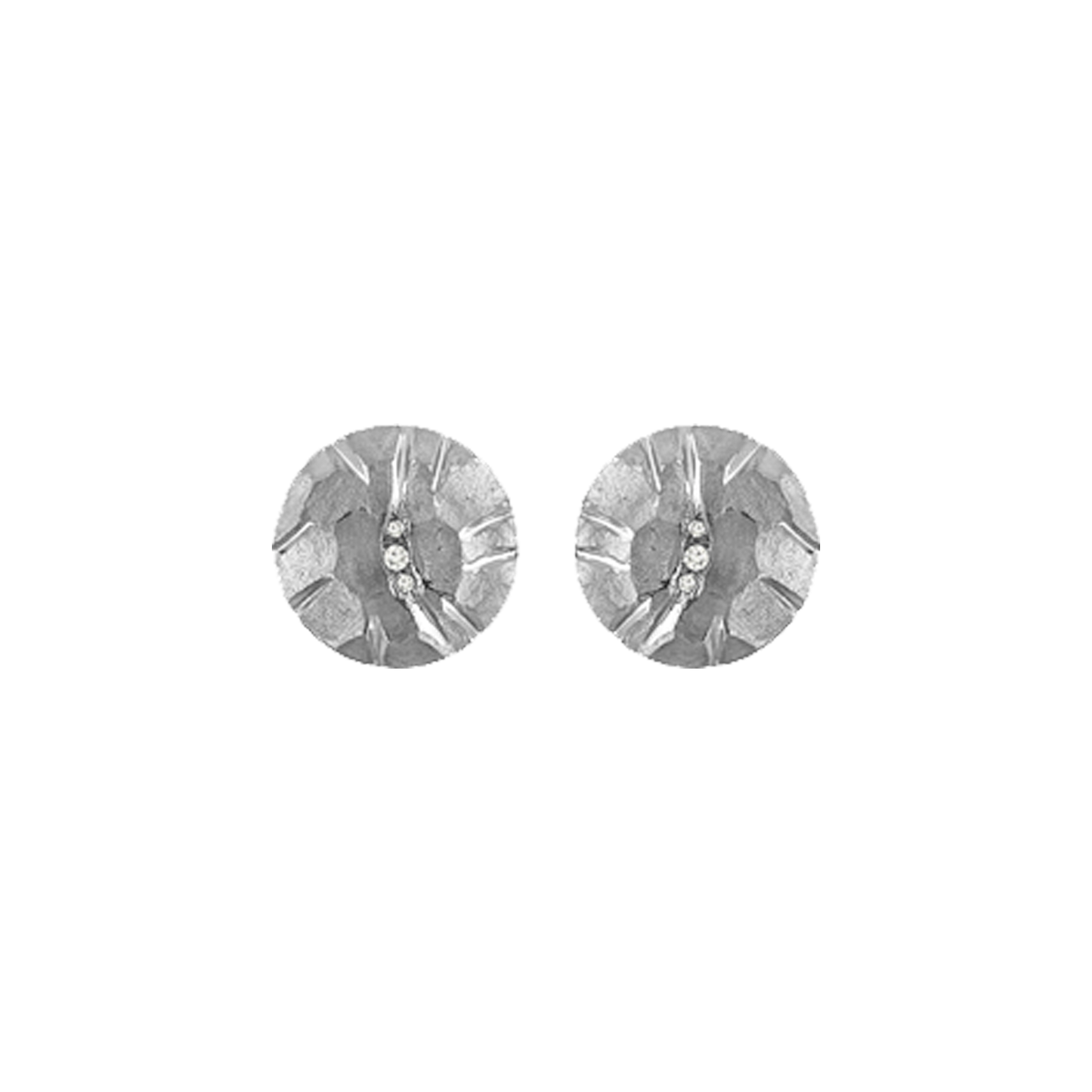 THINGVELLIR - Sculptured Titanium - Earrings w/diamonds - Inspired by Iceland - Þingvellir - Zeezen.is