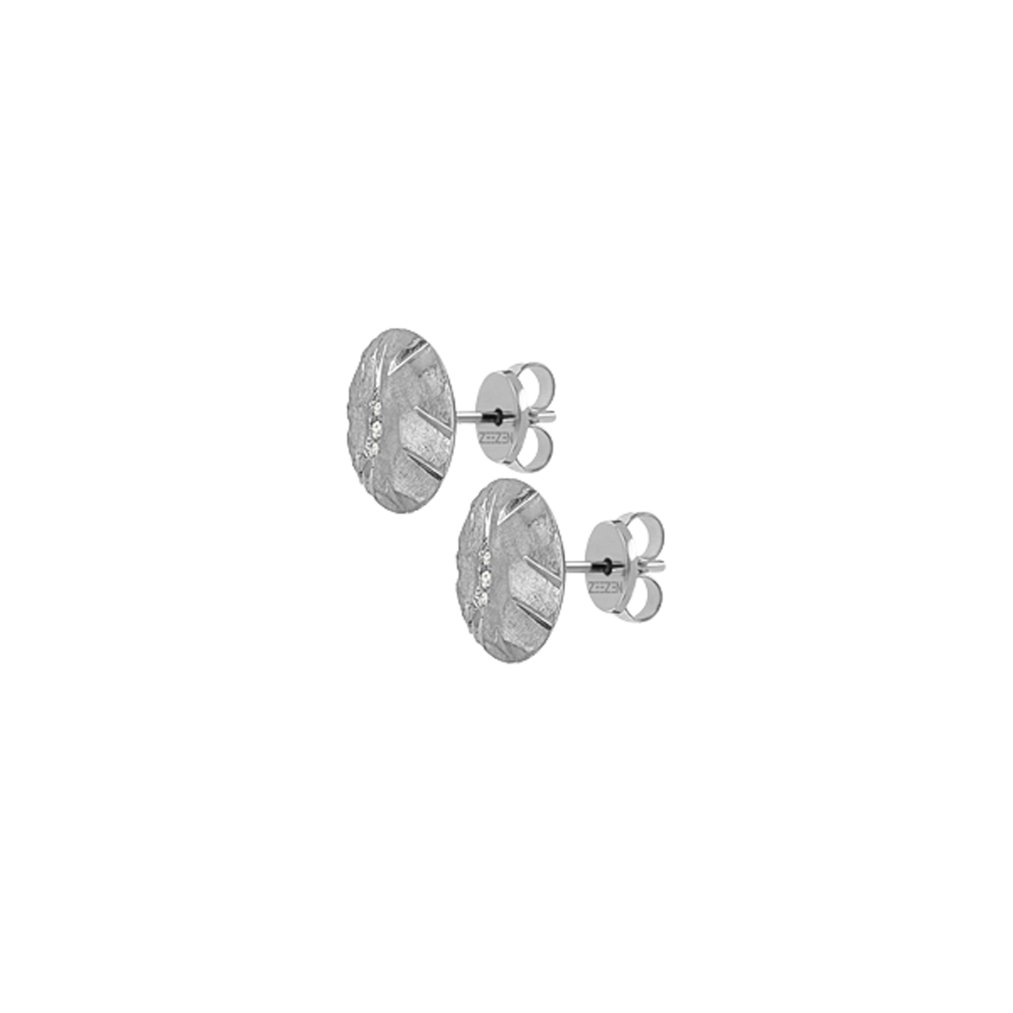 THINGVELLIR - Sculptured Titanium - Earrings w/diamonds - Inspired by Iceland - Þingvellir - Zeezen.is