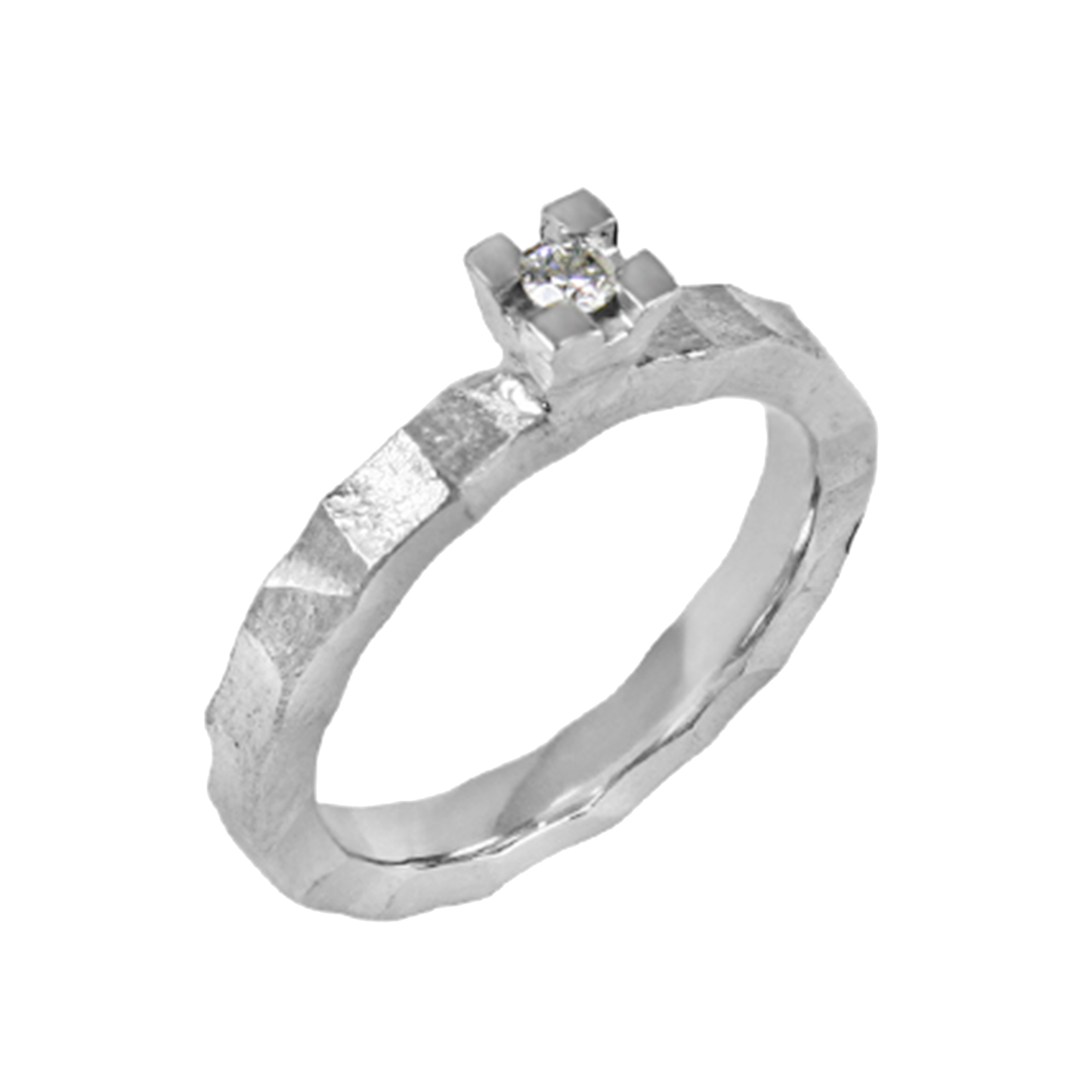 Zeezen - Princess Sculptured Titanium Ring w/ diamond(1x0.03ct.