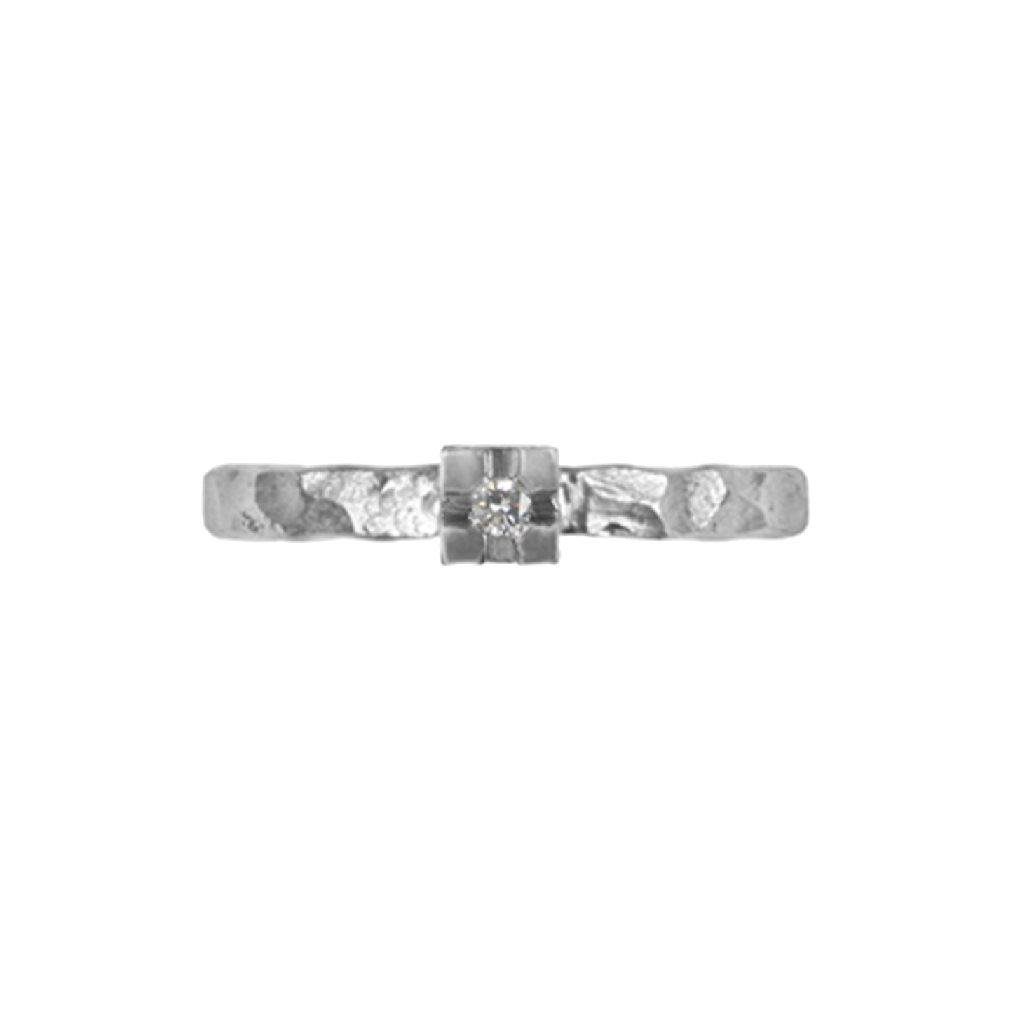 Zeezen - Princess Sculptured Titanium Ring w/ diamond(1x0.03ct.