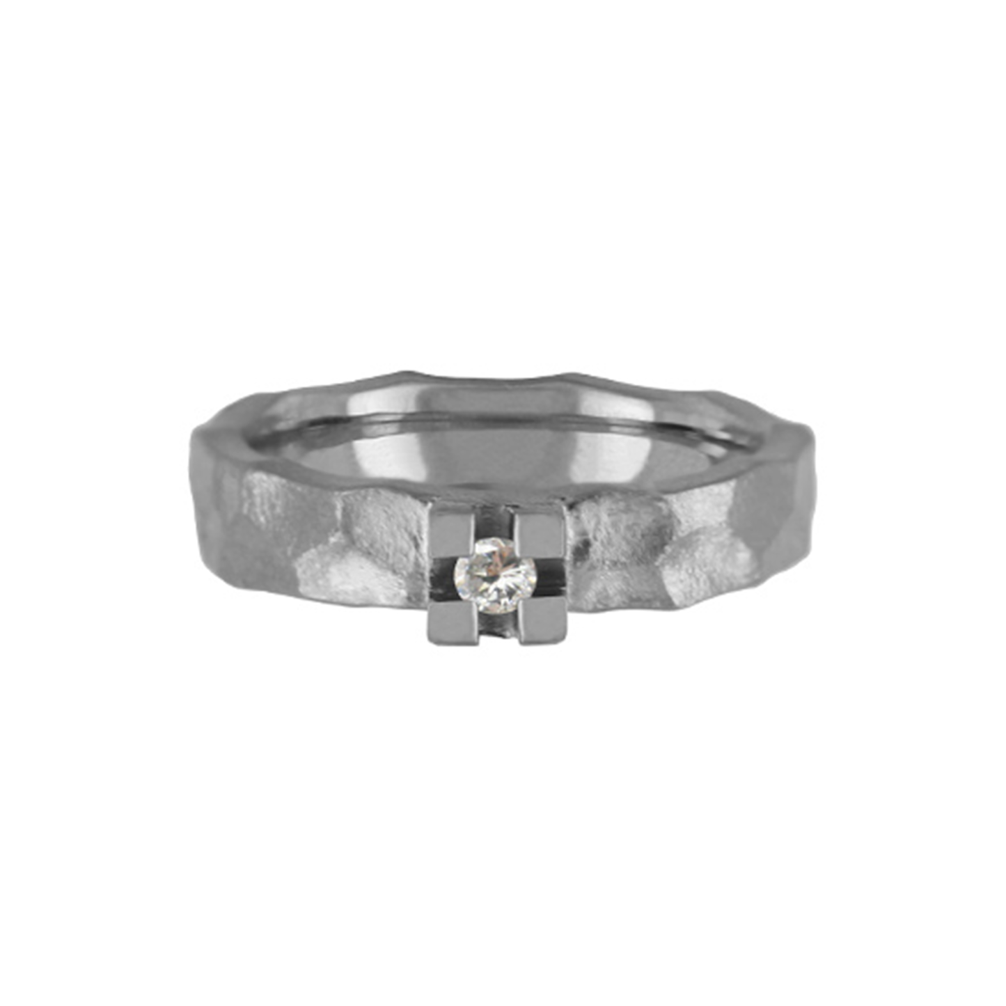 Zeezen - Princess Titanium Ring w/ diamond(1x0.06ct.White)