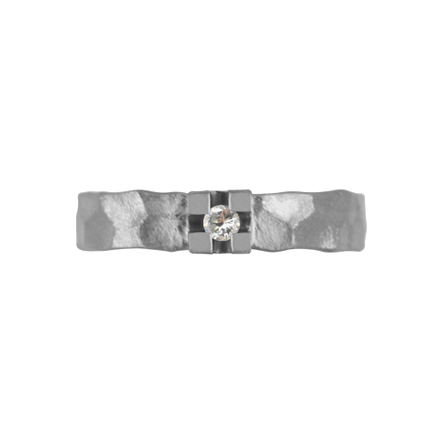 Zeezen - Princess Titanium Ring w/ diamond(1x0.06ct.White)