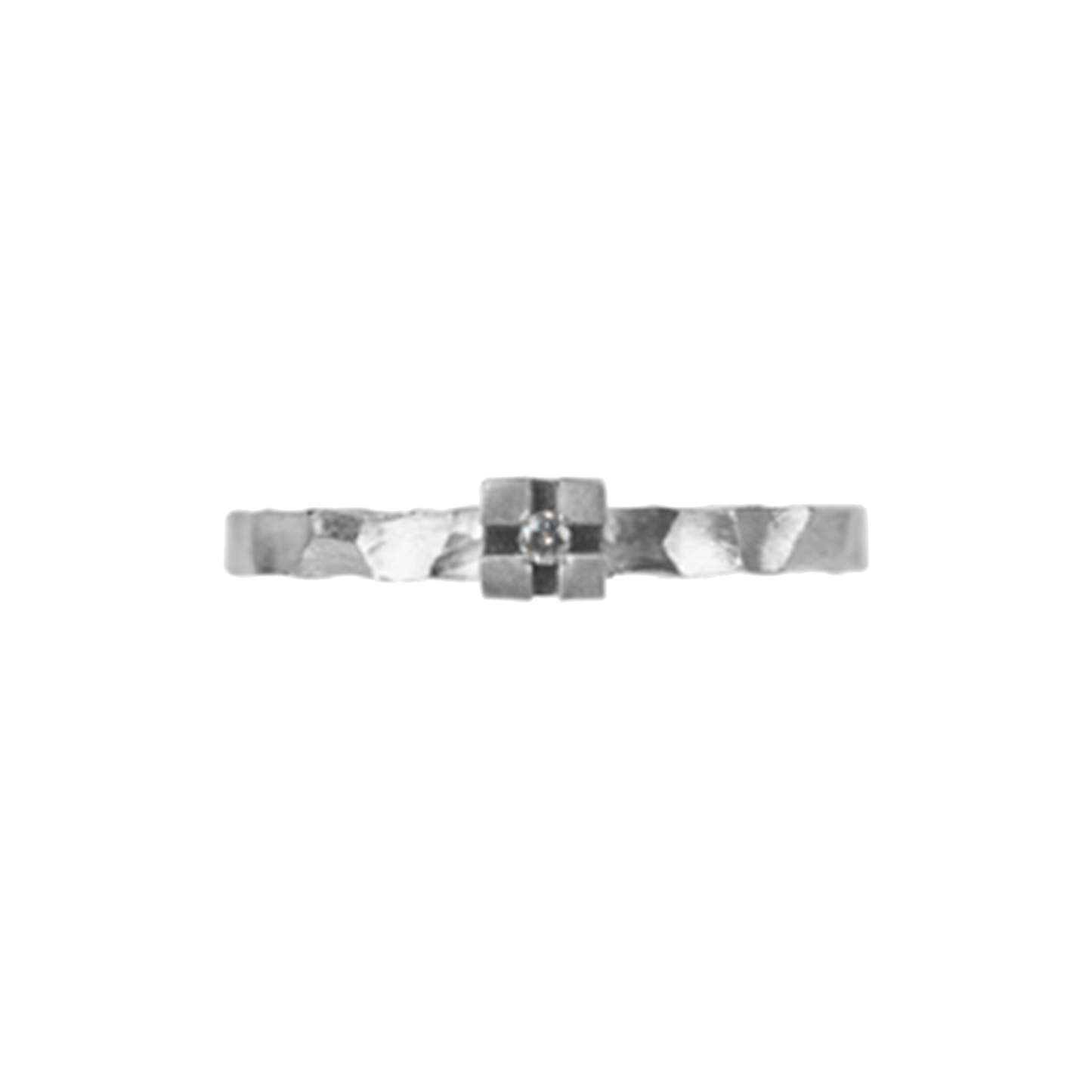 Zeezen - Princess Sculptured Titanium Ring w/ diamond(1x0.015ct.White)
