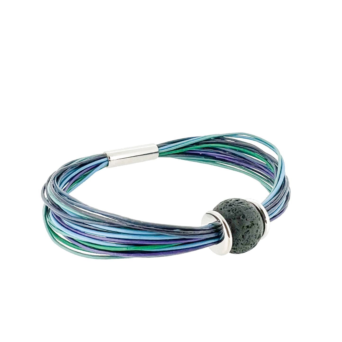 Zeezen northern lights bracelet with lava stone.