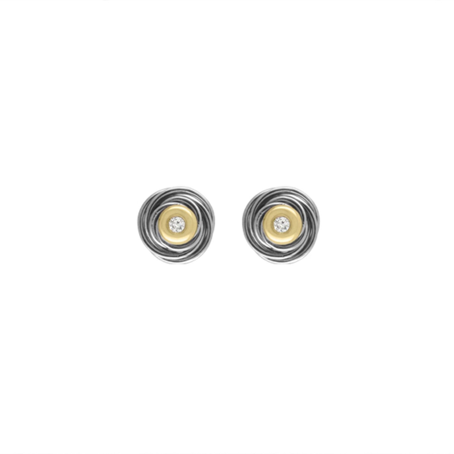 Stud Earring Titan w/ Diamonds 2x0.02ct. 18k - Zeezen