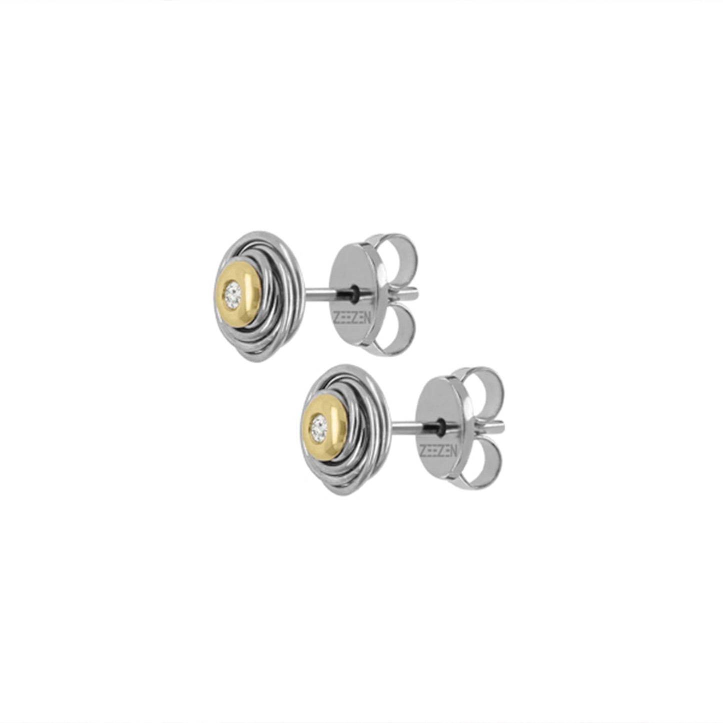 Stud Earring Titan w/ Diamonds 2x0.02ct. 18k - Zeezen
