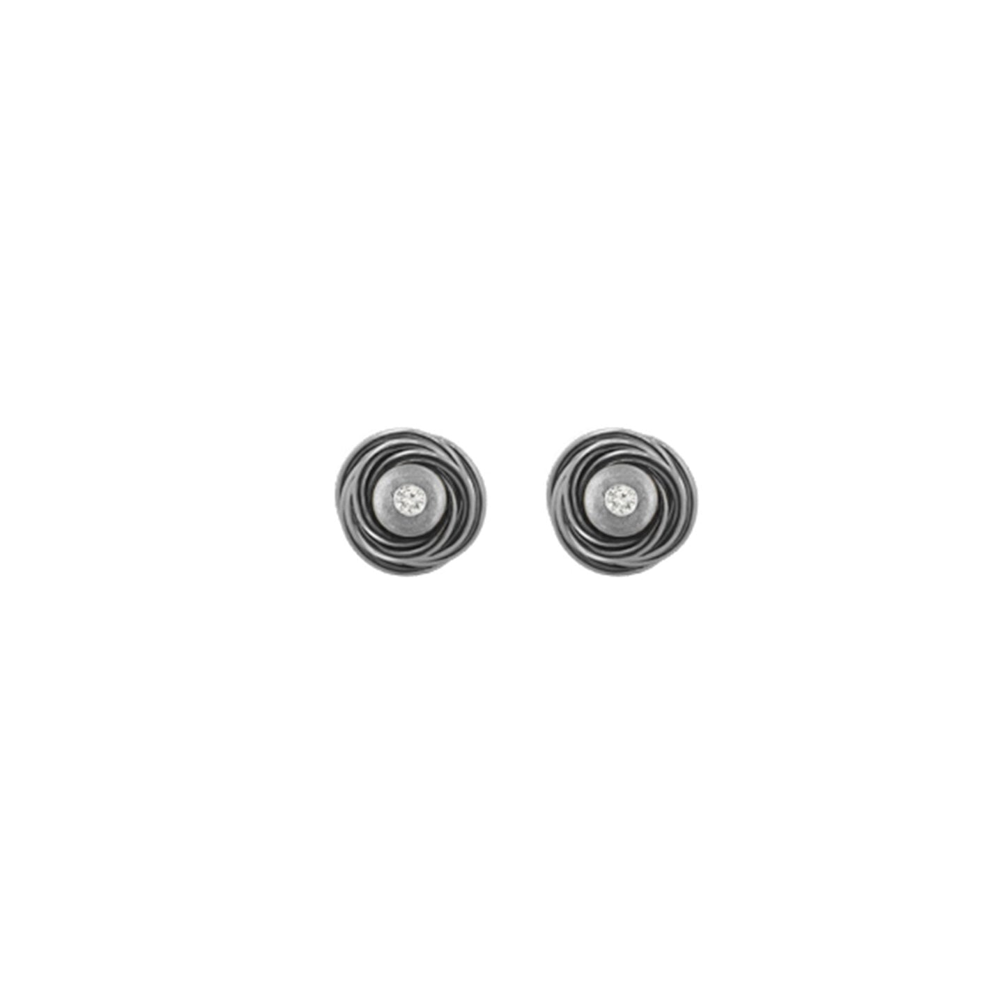 Stud Earrings Titan w/ Diamonds 2 x 0.02ct. TWP - nammi.isÓfeigur