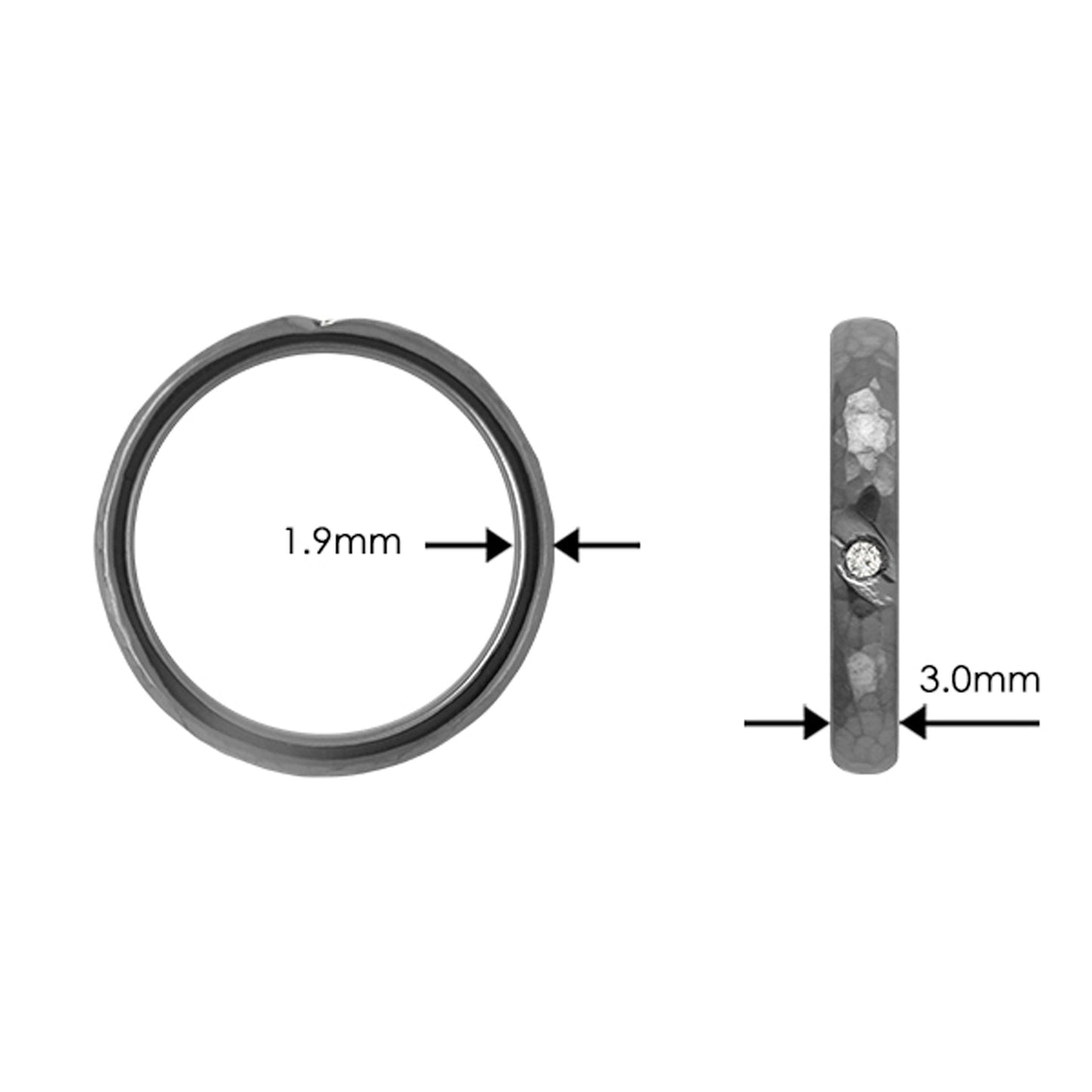 Tantalum Ring w/ Lab-Grown Diamond - nammi.isÓfeigur