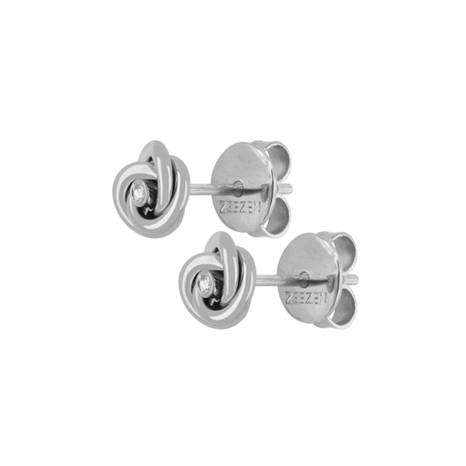 Celtic Knot - Titanium Stud Earrings w/ Diamonds - nammi.isÓfeigur