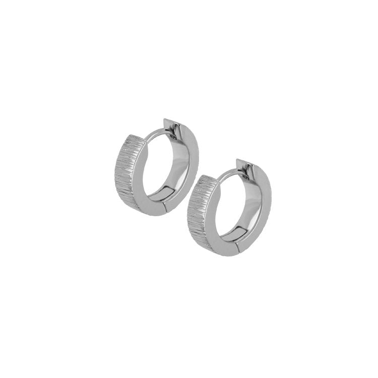 Titanium - Hoop earrings - Polished/Corner Hammered dia 9mm - nammi.is